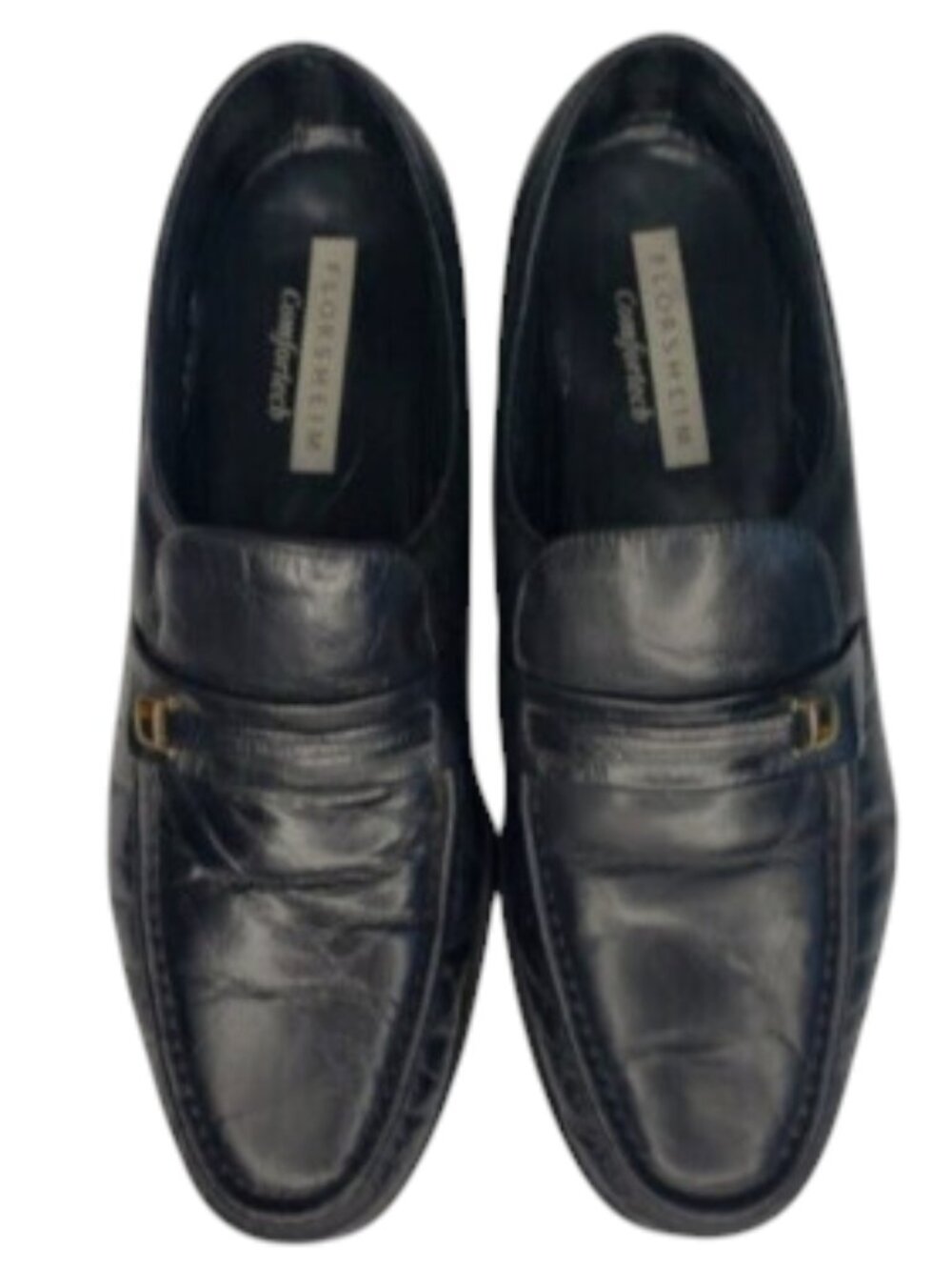 Florsheim Comfortech Black Leather Slip On Milano Loafer US 10.5D